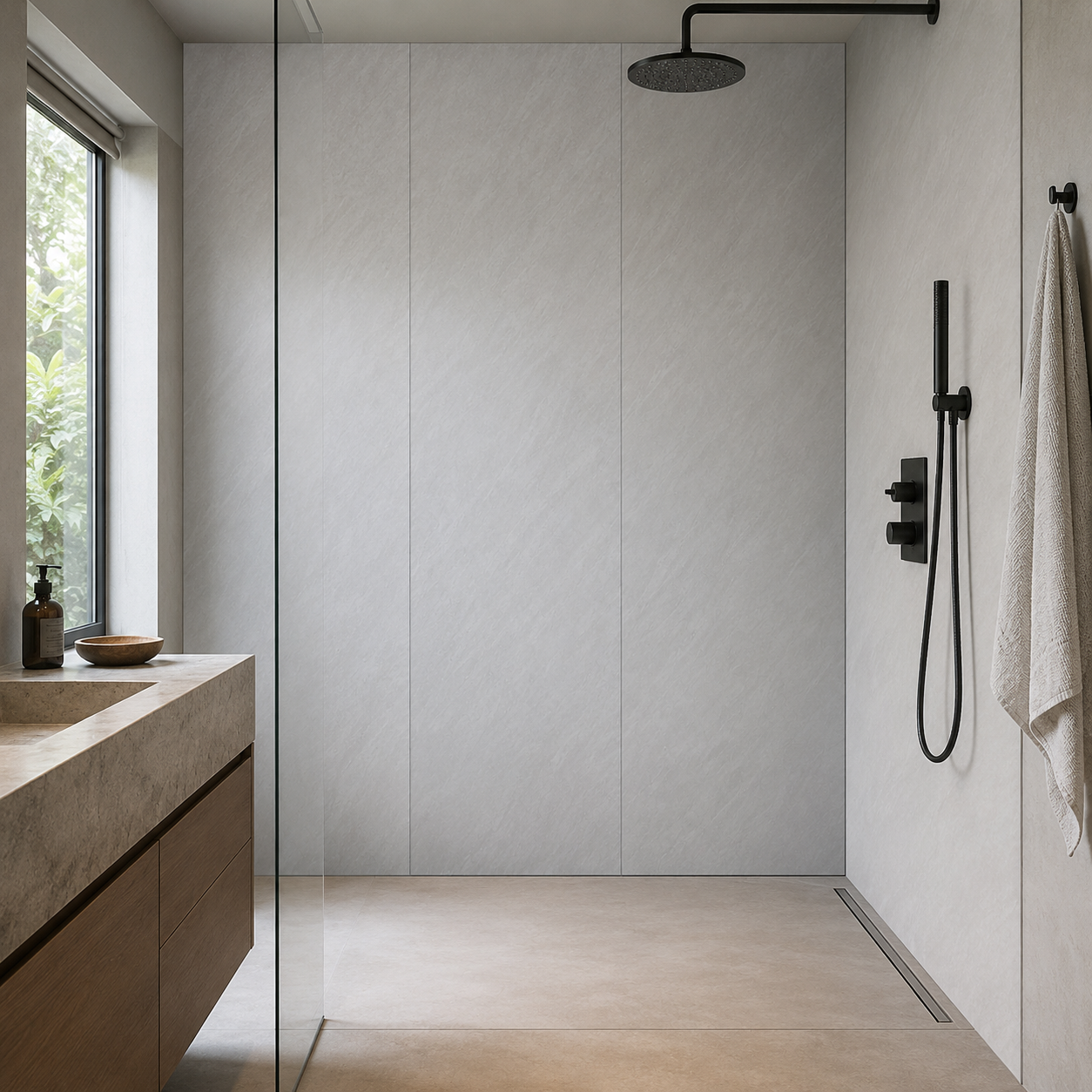 Panel ścienny MURO_001 Beton Jasnoszary | Wodoodporny 2900×1220 mm